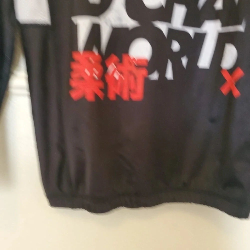 Jiu Jitsu World League Rash Guard Mens Large Black Long Sleeve MMA BJJ Shirt